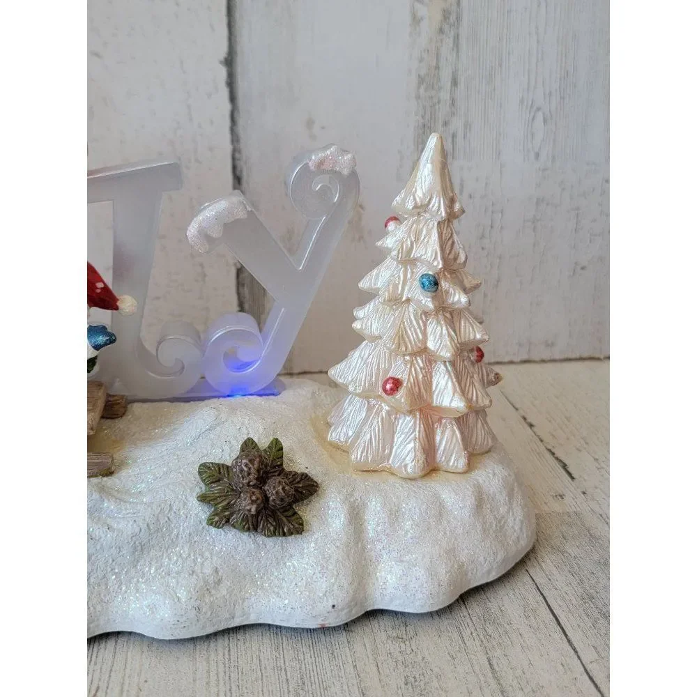Be jolly snowman AS IS light up music Xmas‎ figure glitter tree candy cane